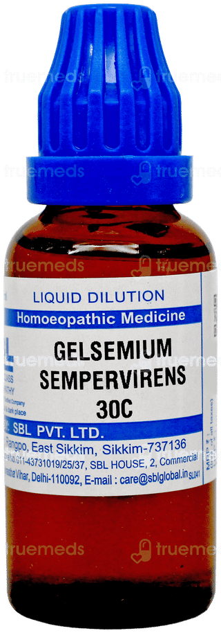 Sbl Gelsemium Sempervirens 30C Dilution 30Ml